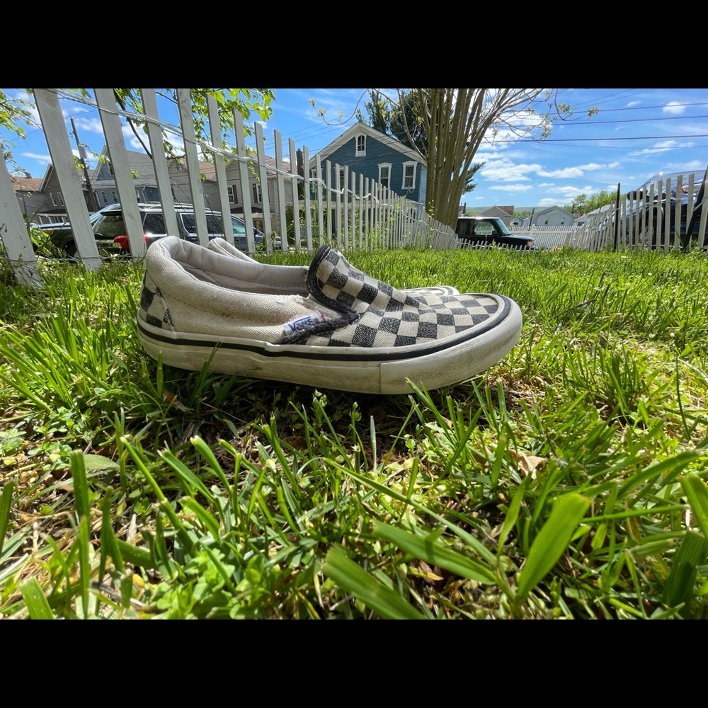 Boys/mens Vans Checkerboard slip on shoes